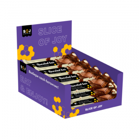 Батончик SOJ ROASTED BAR Грильяж в молочном шоколаде 40 гр