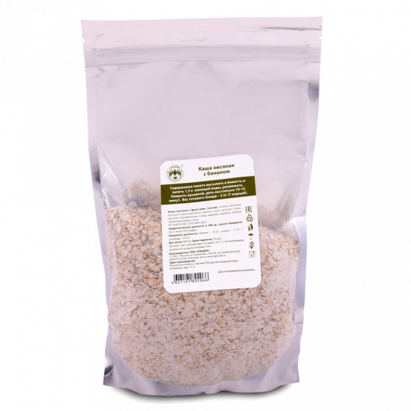 Каша овсяная с бананом 500г, СПЕЦПИТ