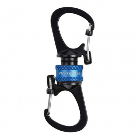 Карабин с блокировкой NiteIze SlideLock 360, магнитный замок,син.