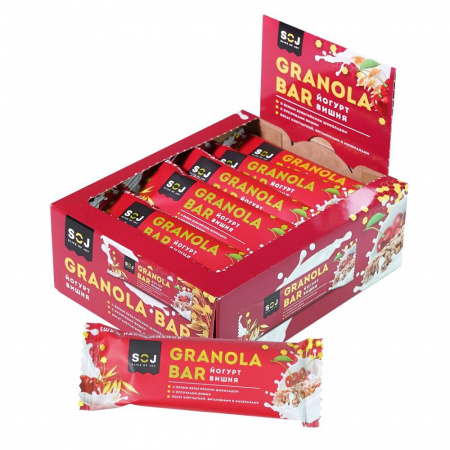 Батончик злаковый "GRANOLA BAR" со вкусом йогурта и вишни. 40 г