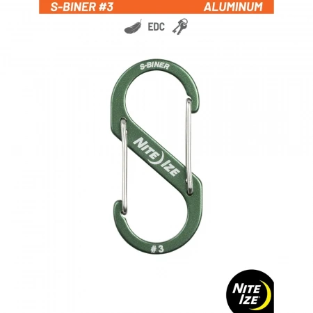Карабин металлический NiteIze S-Biner Carabiner, алюминевый,размер 3