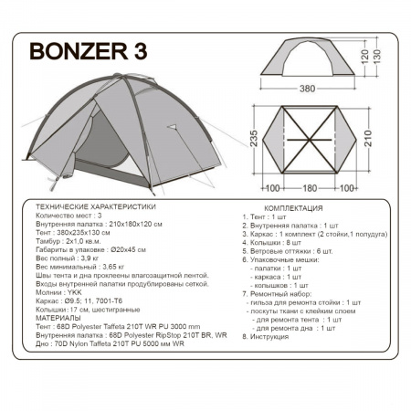 Палатка BASK Bonzer 3