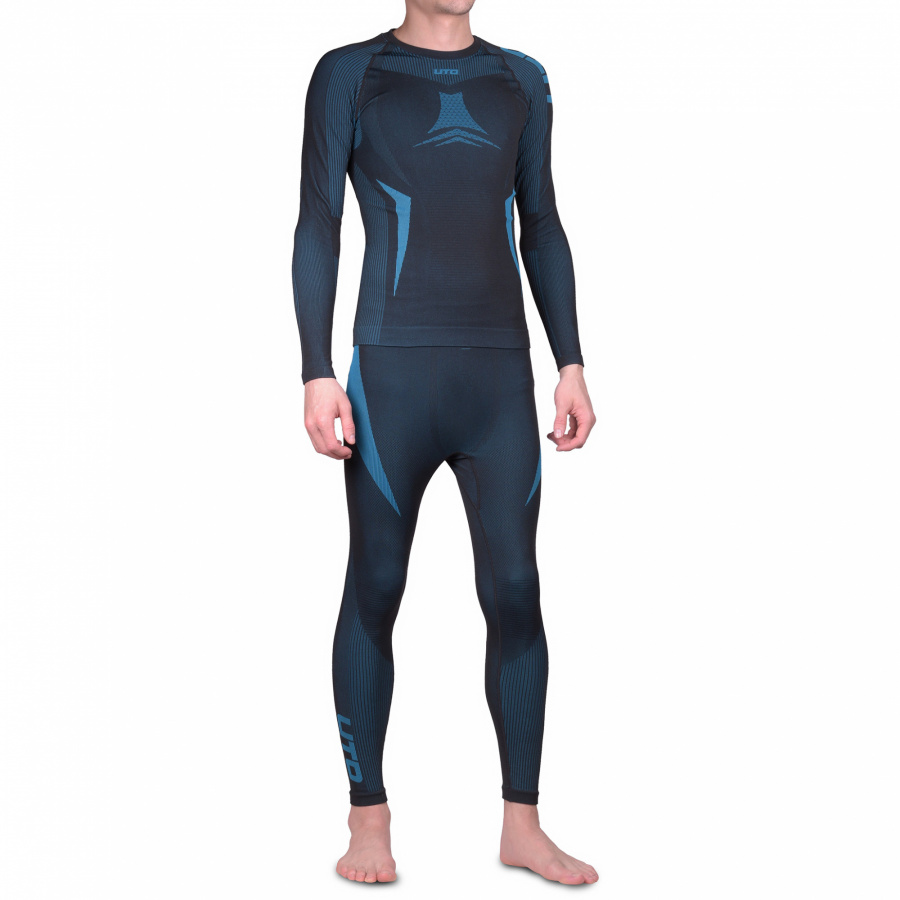 Термобелье комплект UTO Outdoor Bamboo Carbon Thermal 943106 Синее/Черное L