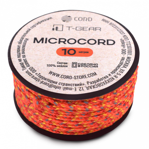 Микрокорд T-Gear x CORD nylon катушка 10м световозвращающий