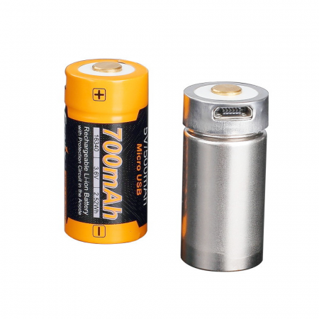 Аккумулятор 16340 Fenix 700 UP mAh Li-ion разъемом для USB, ARB-L16-700UP