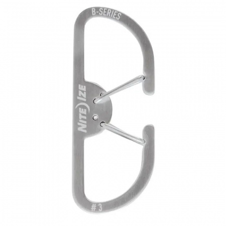 Карабин металлический NiteIze B-Series Dual Carabiner, размер 3, стальной