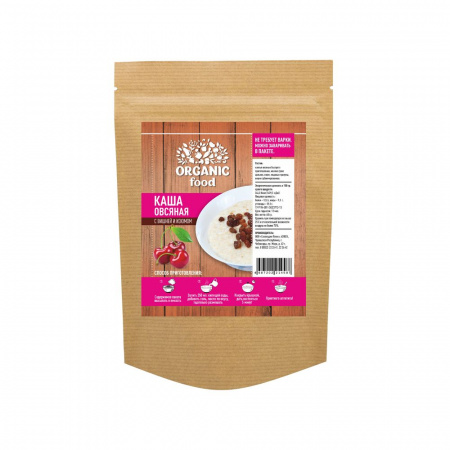 Organic Food Овсяная каша с вишней и изюмом, 60 гр