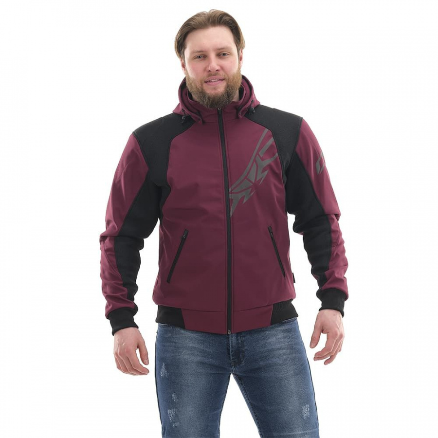Dragonfly Мототолстовка DF Urban Bordo с защитой (XL)