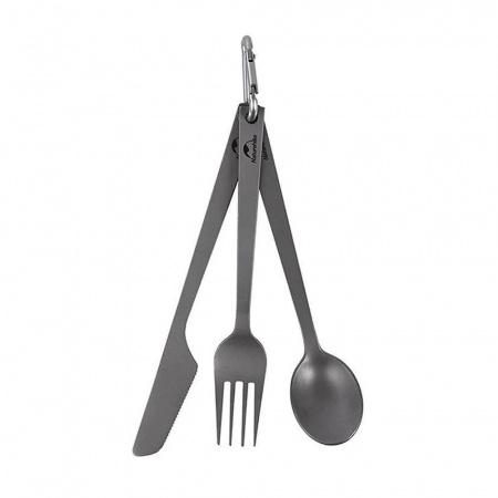 Набор титановых приборов Naturehike TZD11 NH19T011-D (ложка, вилка, нож)