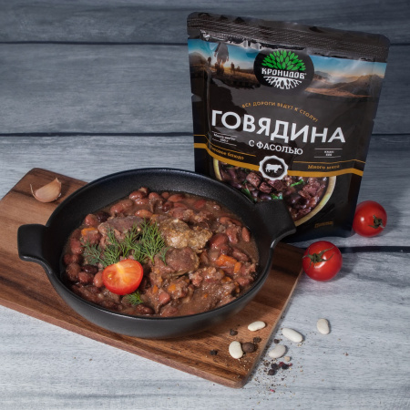 Готовое блюдо Говядина с фасолью 250 г. (Кронидов)