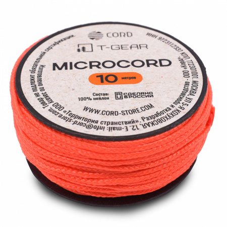 Микрокорд T-Gear x CORD nylon катушка 10м (Neon Orange)