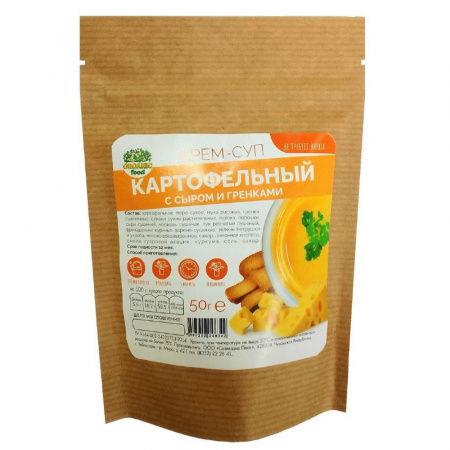 Organic Food Крем-суп куриный картофельный с гренками, 50 гр