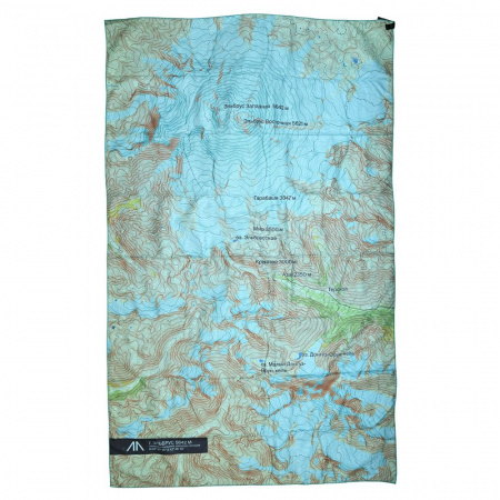 Полотенце GORAA ELBRUS PRINTED TOWEL, Blue/Green Map 80х130