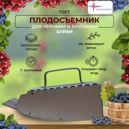 Комбайн для сбора ягод (черника) БУРАН титан (Роза ветров)