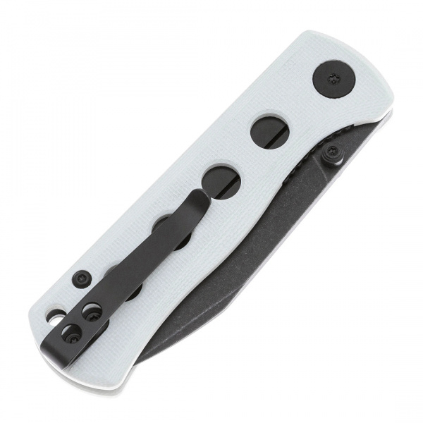 QS150-G2 Canary folder - нож складной, рук-ть, белый G10, черн. клинок 14C28N
