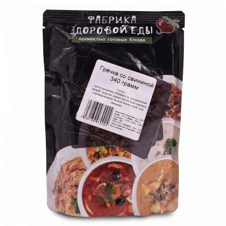 Фабрика здоровой еды. Гречка со свининой 340 г.