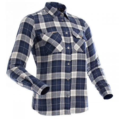 Рубашка женская BASK Lynx тартан синяя/серая/белая 48