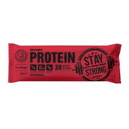 Батончик неглазированный Effort protein клубника