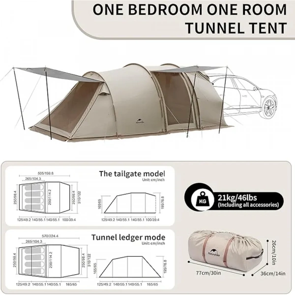 Палатка кемпинговая Naturehike Cloud Vessel Car Tail CNH22ZP013