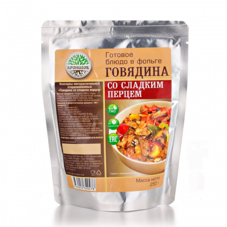 Готовое блюдо Говядина со сладким перцем 250 г. (Кронидов)