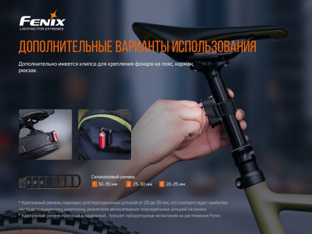 Велосипедный задний светодиодный фонарь Fenix BC05R V2.0