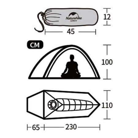 Палатка Naturehike Cloud up 1 210T NH18T010-T с футпринтом