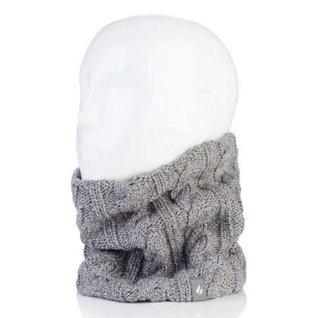 Термошарф женский CABLE, светло-серый