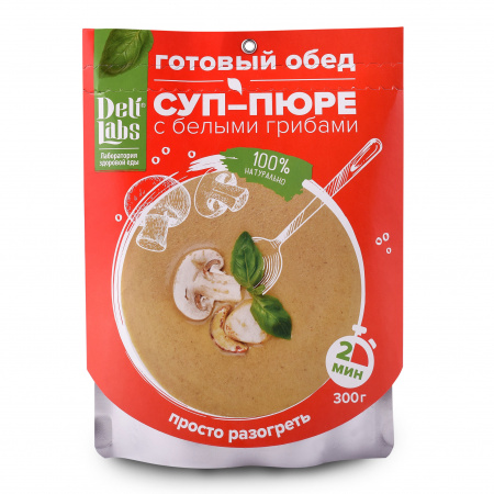 Готовое блюдо Суп - пюре с белыми грибами пакет 300 г DeliLabs