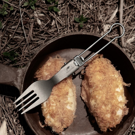 Вилка титановая складная Naturehike Titanium Alloy Outdoor Travel Folding Tableware Fork NH19C001-J