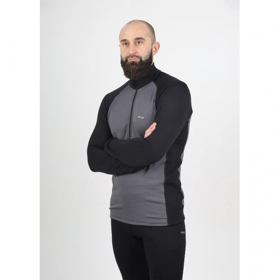 Термобелье Сплав Active Polartec Power Grid футболка L/S мод 2 черно-серая 48/182