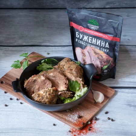 Готовое блюдо Буженина в собственном соку 325 г. (Кронидов)