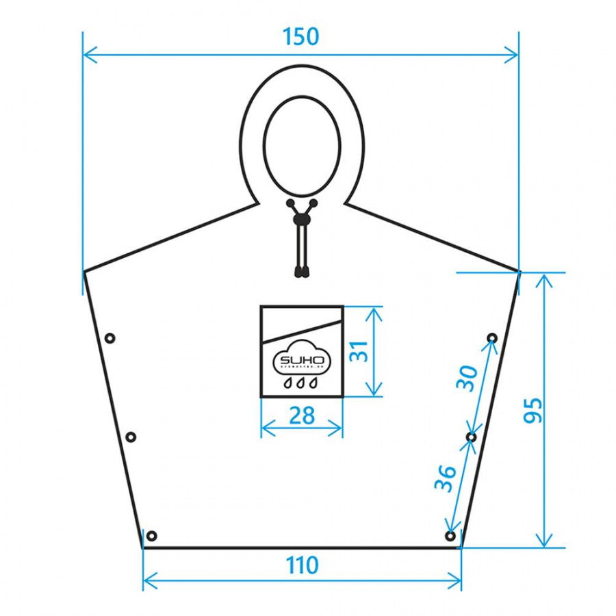 Дождевик-пончо Germostar Suho