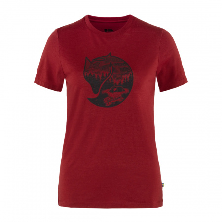 Футболка женская Fjallraven Abisko Wool Fox SS W красная (pomegranate red-dark navy) L