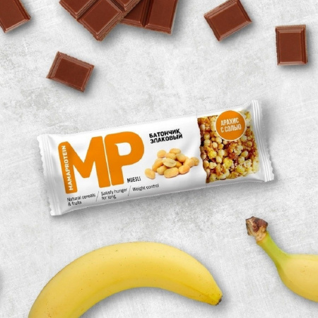 Батончик злаковый банан и шоколад