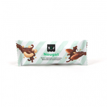 Батончик SOJ NOUGAT BAR нуга с орехами в молочном шоколаде 40 г