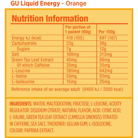 Гель энергетический GU Liquid ENERGY GEL (апельсин)