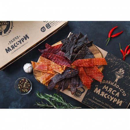 Вяленое мясо набор Ранчо Мяссури Гурмэ, 600 гр