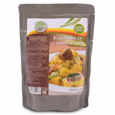 Готовое блюдо Картофель с говядиной 300г. (Кронидов)