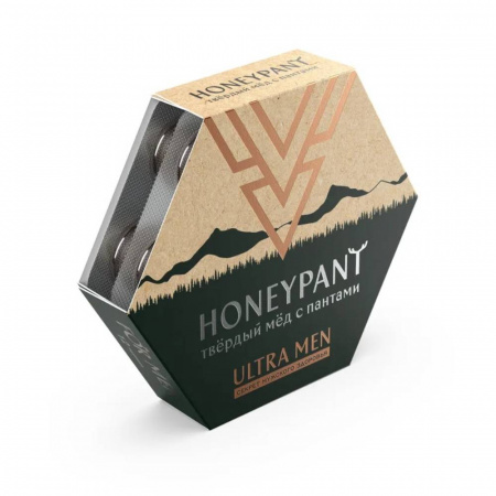 Карамель медовая твердый мед, с пантогематогеном, HoneyPant Ultra Men, 36 г