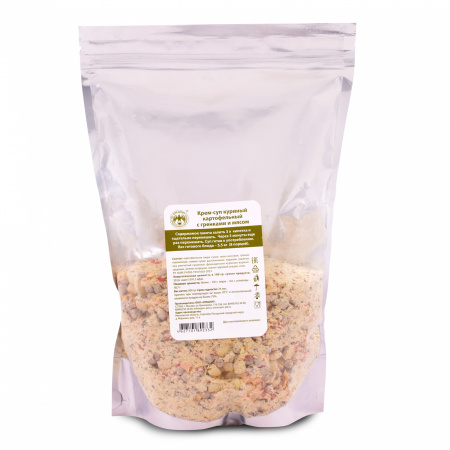 Крем-суп Куриный картофельный с гренками и мясом 500г, СПЕЦПИТ