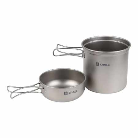 Набор титановой посуды Сплав 1 кастрюля, 1 кружка (1200+400)