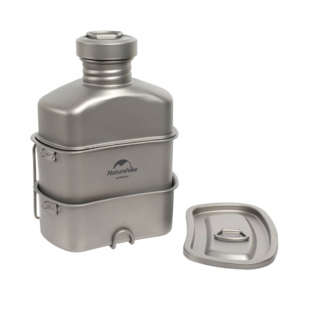 Набор титановой посуды Naturehike NH21CJ004 (фляга, котелок, миска с крышкой)