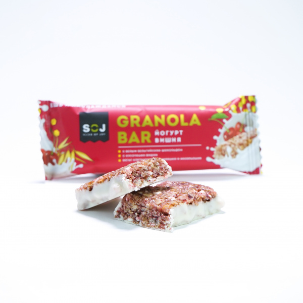 Батончик злаковый "GRANOLA BAR" со вкусом йогурта и вишни. 40 г