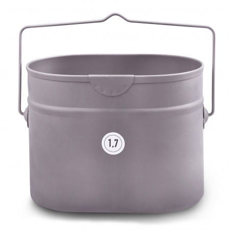 Набор посуды для солдата (котелок 1,7л, крышка 0,5л, фляга 0,7л, ложка,чехол) титан (Роза ветров)