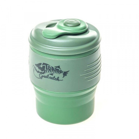Кружка Tramp TRC-082 силиконовая складная с крышкой (оливковый/зеленый, 350мл)