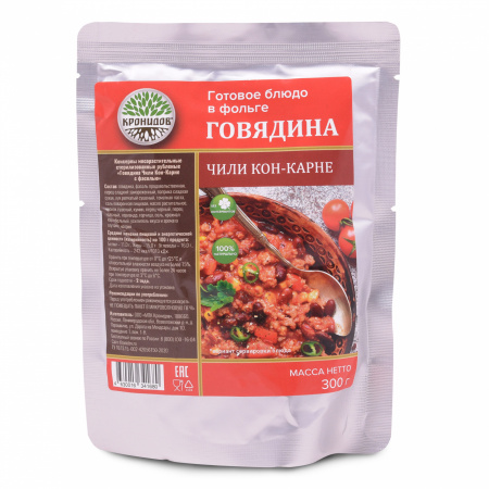 Готовое блюдо Говядина Чили Кон-Карне с фасолью 300 г. (Кронидов)