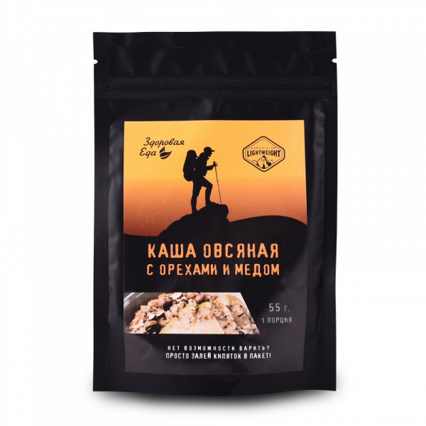 Каша овсяная с орехами и медом zip 55 г (Здоровая Еда)