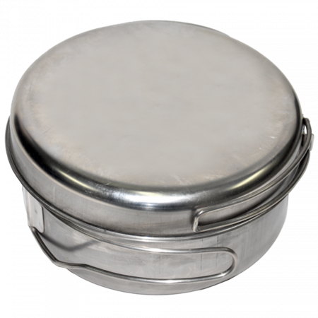 Набор посуды для офицера (котелок 1л, котелок 0,7л, кружка, ложка, чехол) нерж. (Роза ветров)