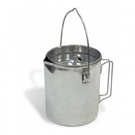 Котелок-чайник-кружка круглая (нерж.) 1,2л (Роза ветров)