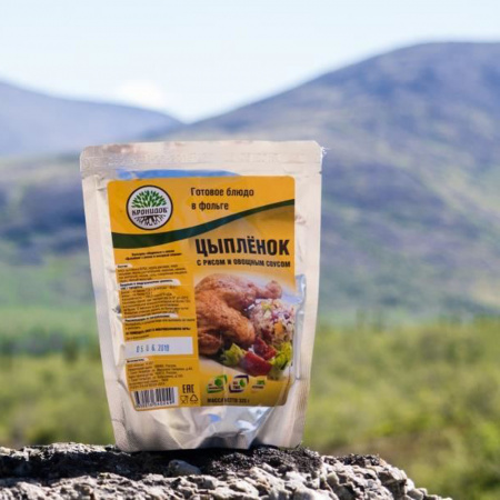 Готовое блюдо Цыпленок с рисом и овощн. соусом 325 г. (Кронидов)